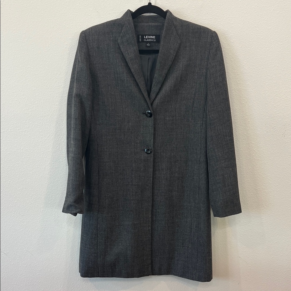Larry Levine Charcoal Blazer Women’s 8 Fully Lined